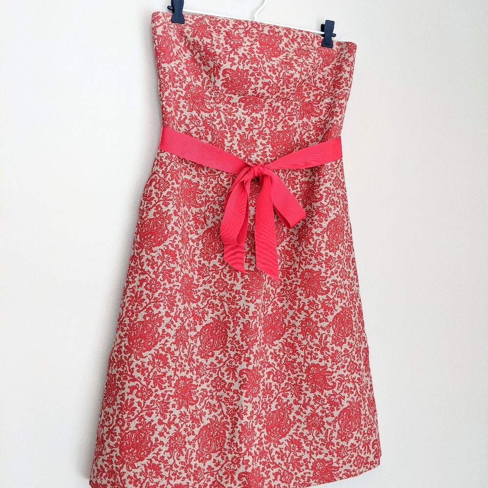 ๐จ๐ฆ Sweet Chemise Linen Damask Strapless Dress Made In Canada - Picture 2 of 6
